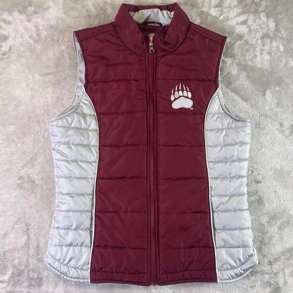 G-III Jackets & Blazers - G3 University of Montana Grizzlies Puffer Vest Maroon Gray Full Zip NCAA
